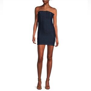 Strapless Tube Mini Denim Dress Size Medium NWOT